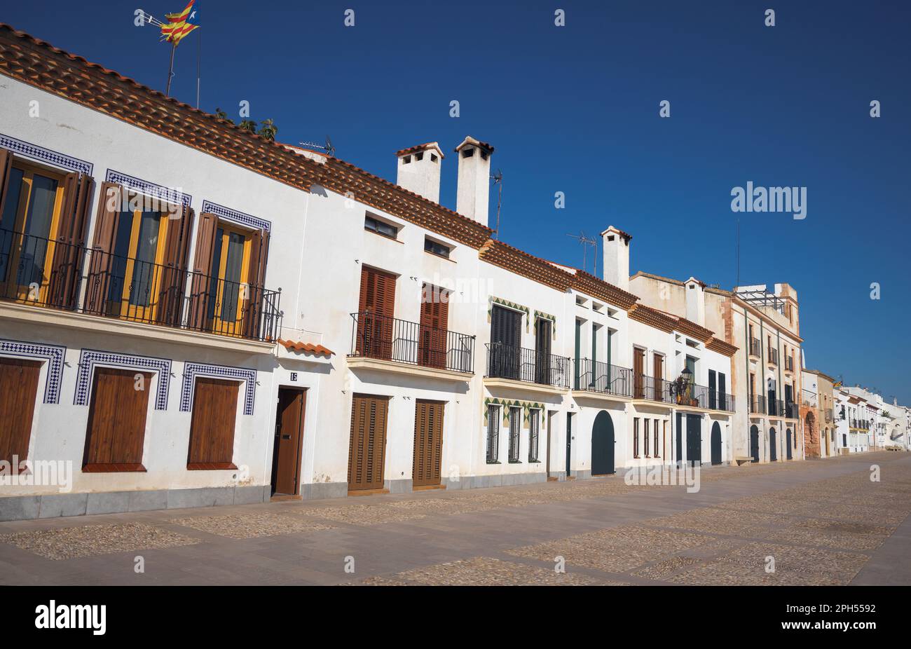 Das wunderschöne Dorf Altafulla in Costa Daurada, Katalonien Stockfoto