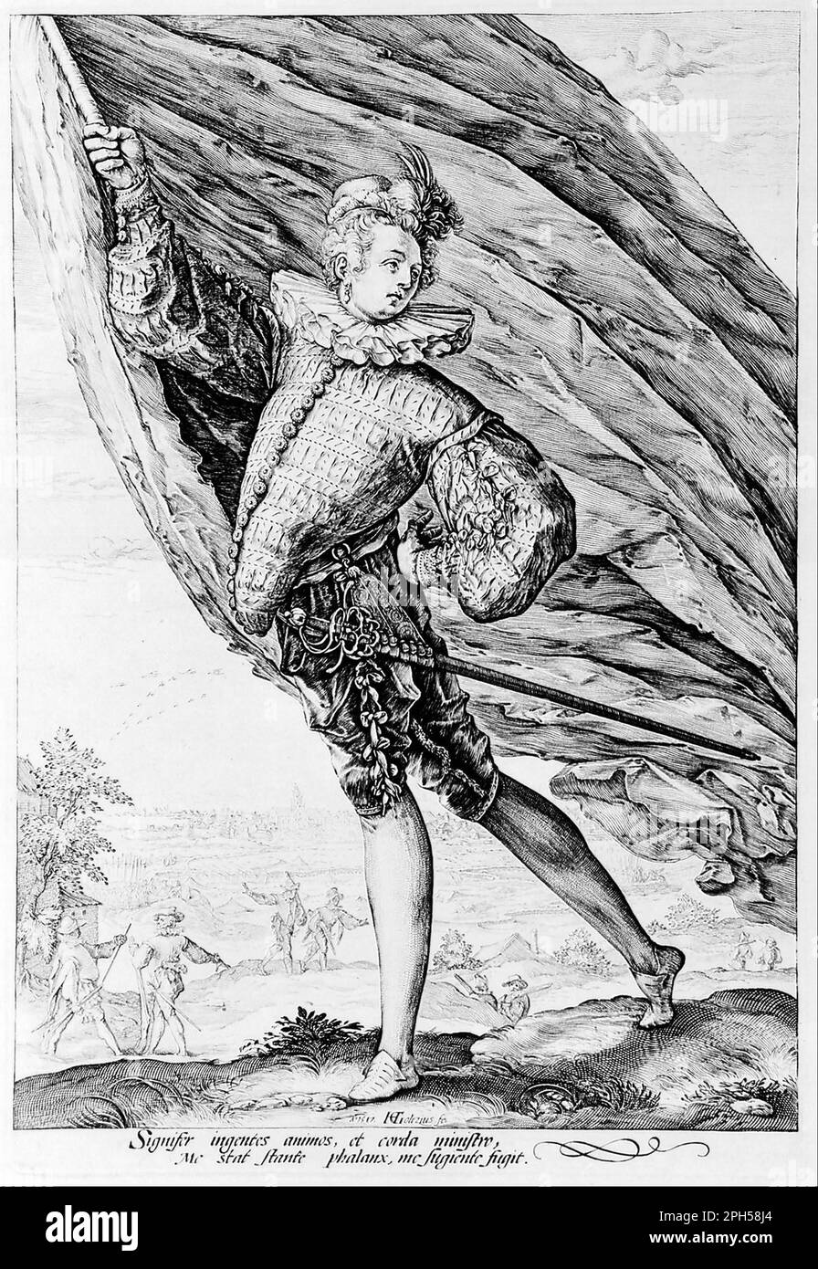 Der große Standardträger 1587 von Hendrick Goltzius Stockfoto