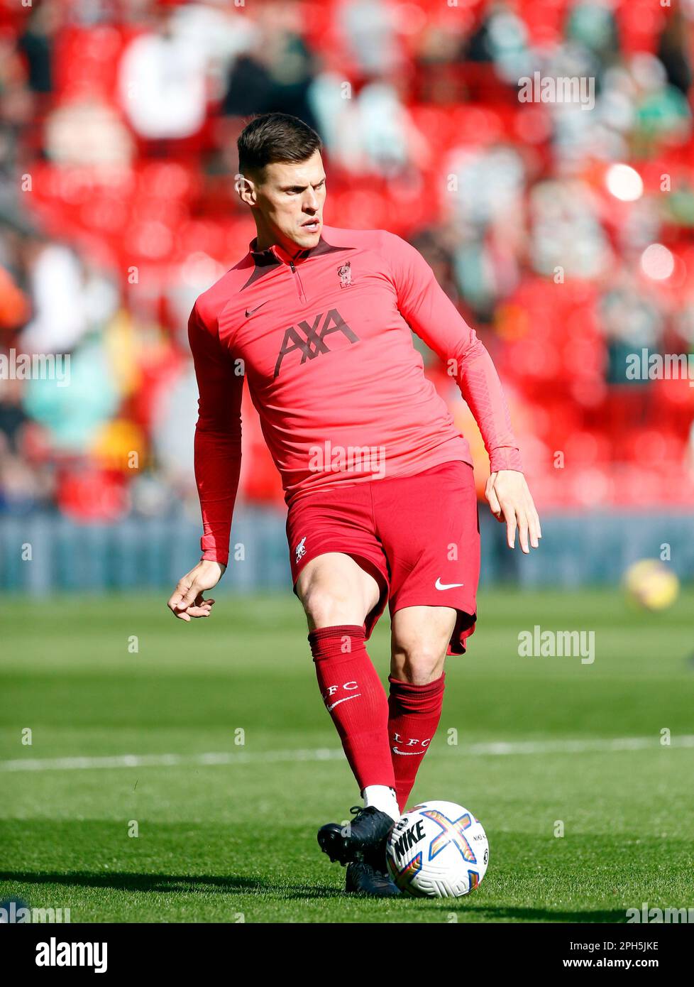 Anfield, Liverpool, Merseyside, Großbritannien. 25. März 2023. Charity Friendly Football, Liverpool Legends gegen Celtic; Martin Skrtel von Liverpool Legends vor dem Anstoß. Kredit: Action Plus Sports/Alamy Live News Stockfoto