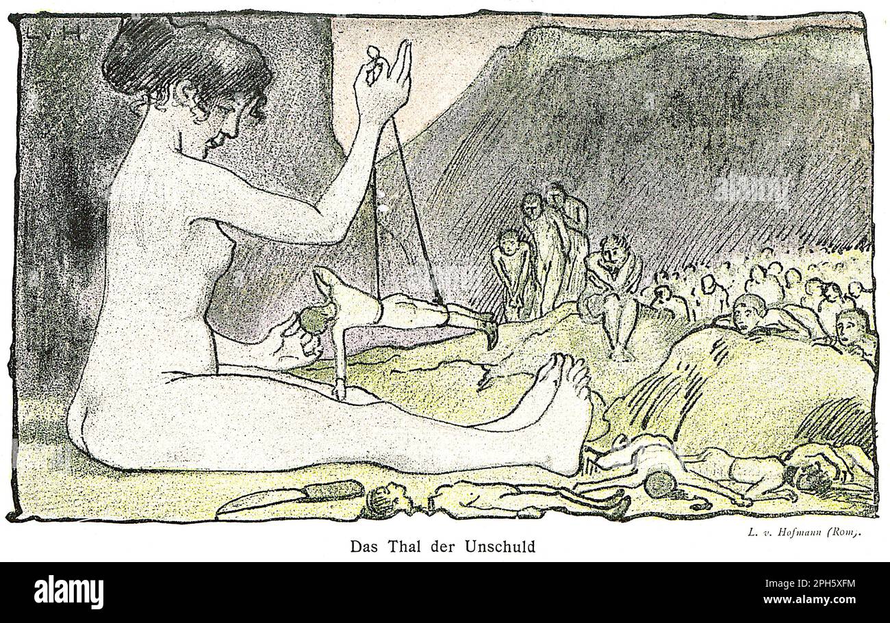 Ludwig von Hofmann - das Tal der Unschuld - Kunstwerke aus dem Deutschen Kunstmagazin Jugend Stockfoto