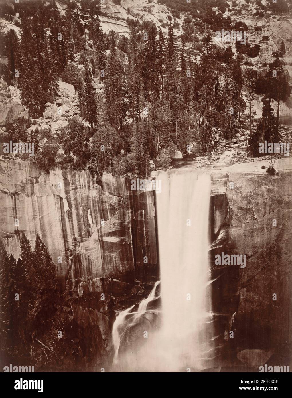 Pi-Wi-Ack (Shower of Stars), Vernal Fall, 400 Fuß, Tal des Yosemite 1872 bei Eadweard Muybridge Stockfoto