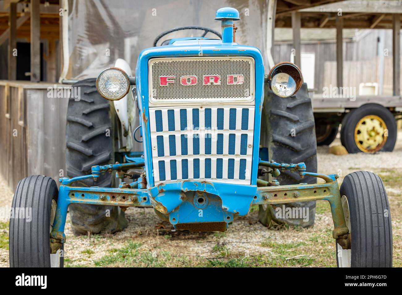 Detail eines ford 3000-Landtraktors Stockfoto