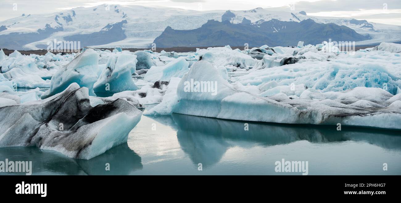 Wunderschöne Landschaft am Jokursarlon-Gletscher. Keine Menschen. Island Stockfoto
