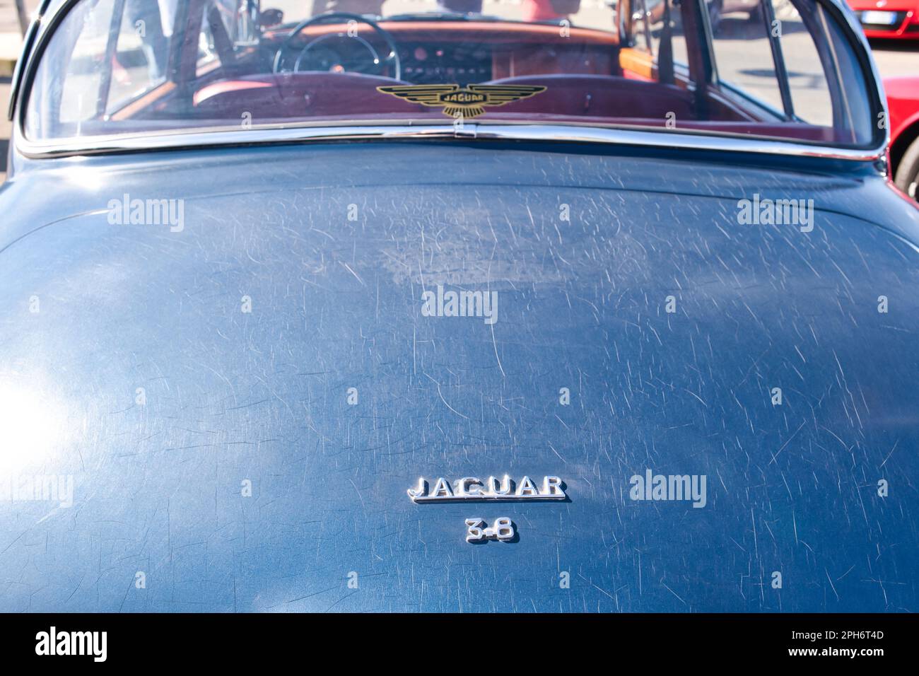 Rückansicht eines alten Jaguar Oldtimers Stockfoto