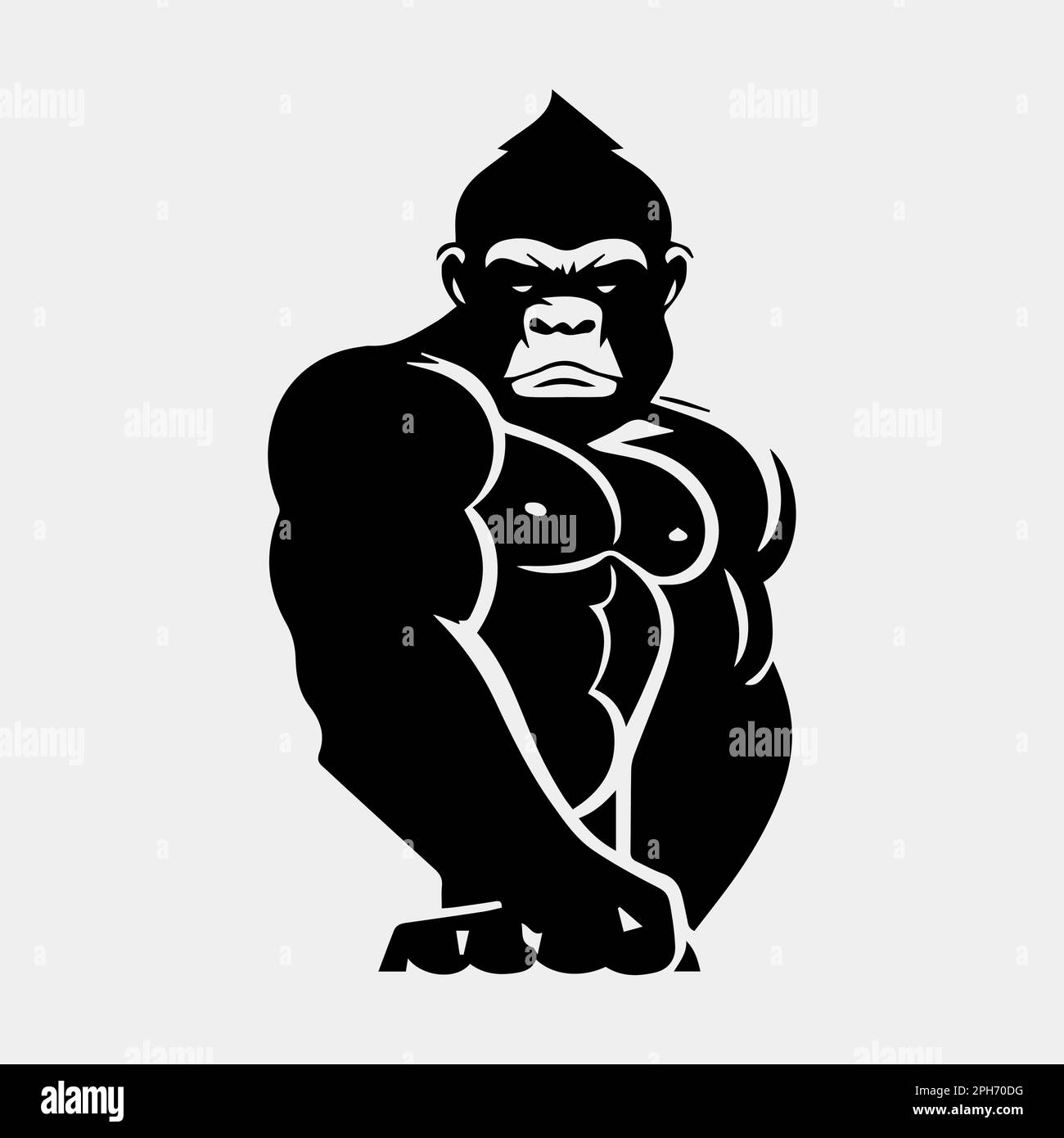 Angry Gorilla Symbol Silhouette Vektor Design isoliert Stock Vektor