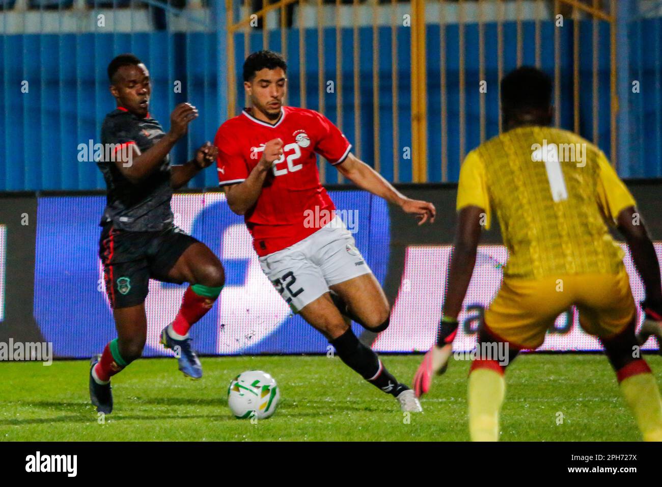 Die Qualifikation des Africa Cup of Nations 2023 zwischen Ägypten und Malawi im Cairo International Stadium, Kairo, Ägypten. Stockfoto