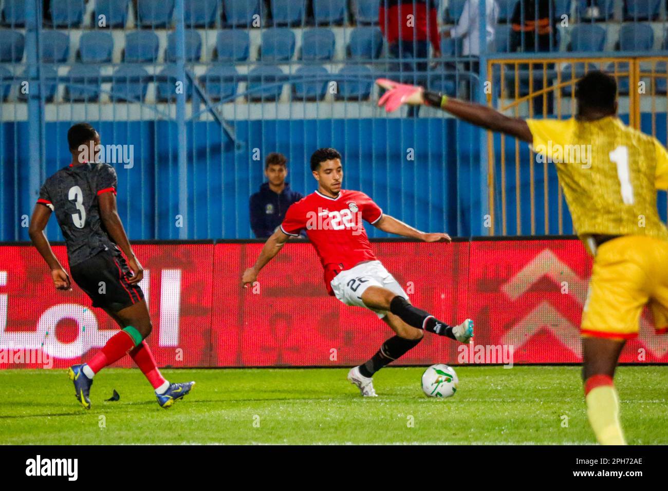Die Qualifikation des Africa Cup of Nations 2023 zwischen Ägypten und Malawi im Cairo International Stadium, Kairo, Ägypten. Stockfoto