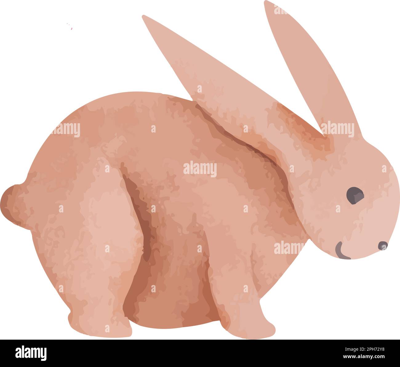 Abbildung eines süßen osterhasen. Süßes, stilisiertes Häschen im Aquarellstil. Stock Vektor