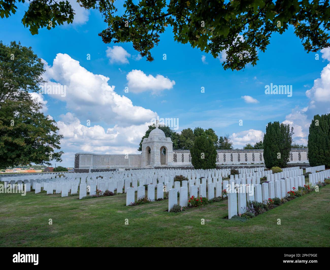 Tyne Cot Commonwealth War Graves Friedhof und Denkmal für die fehlenden Stockfoto
