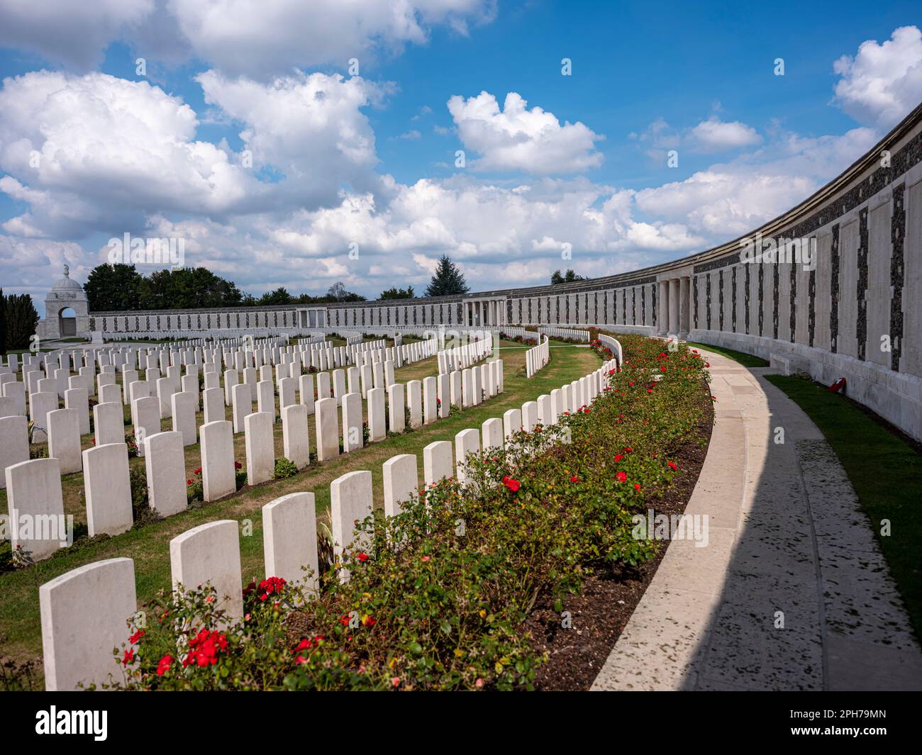 Tyne Cot Commonwealth War Graves Friedhof und Denkmal für die fehlenden Stockfoto