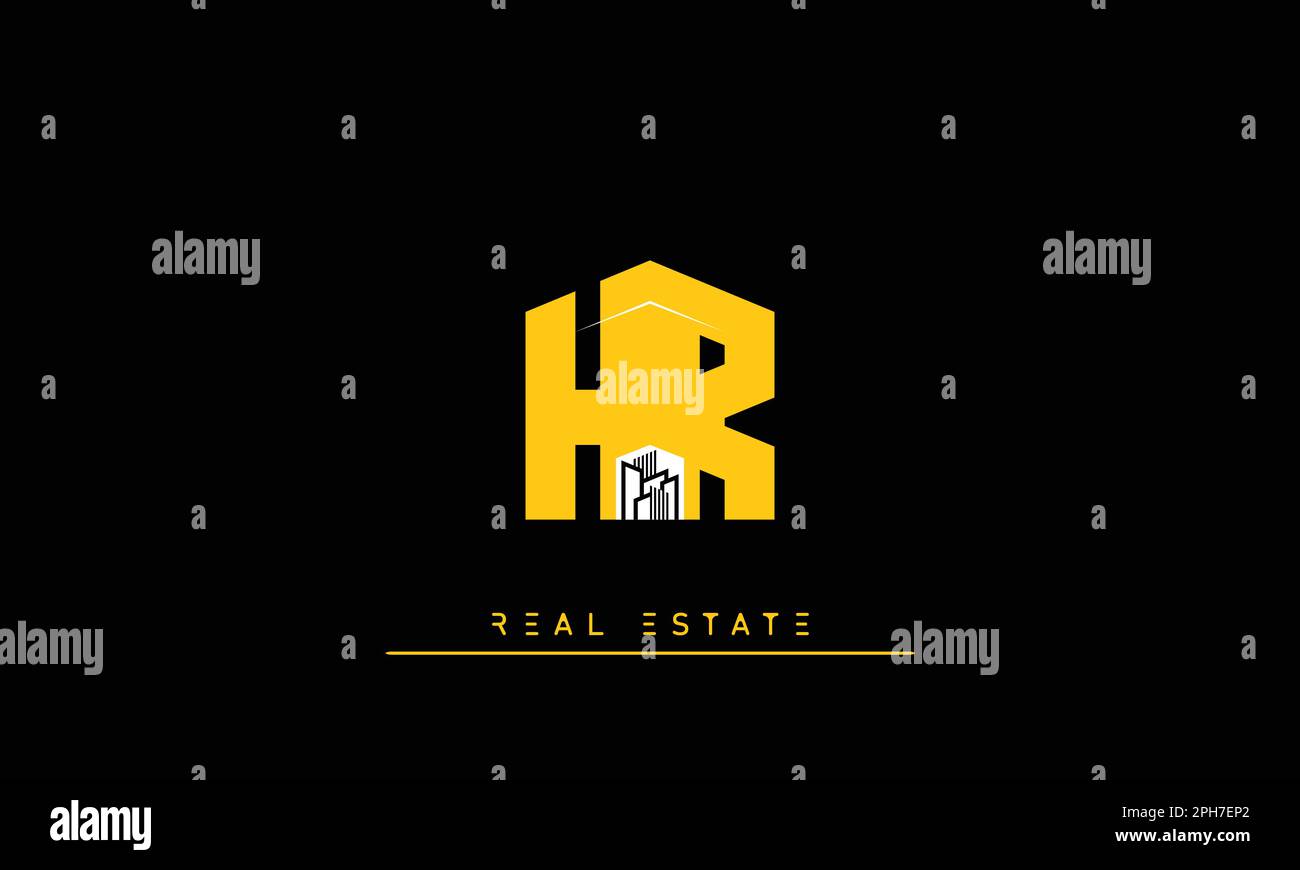 Immobilienbriefe Initialen Monogramm Logo HR , RH Stock Vektor