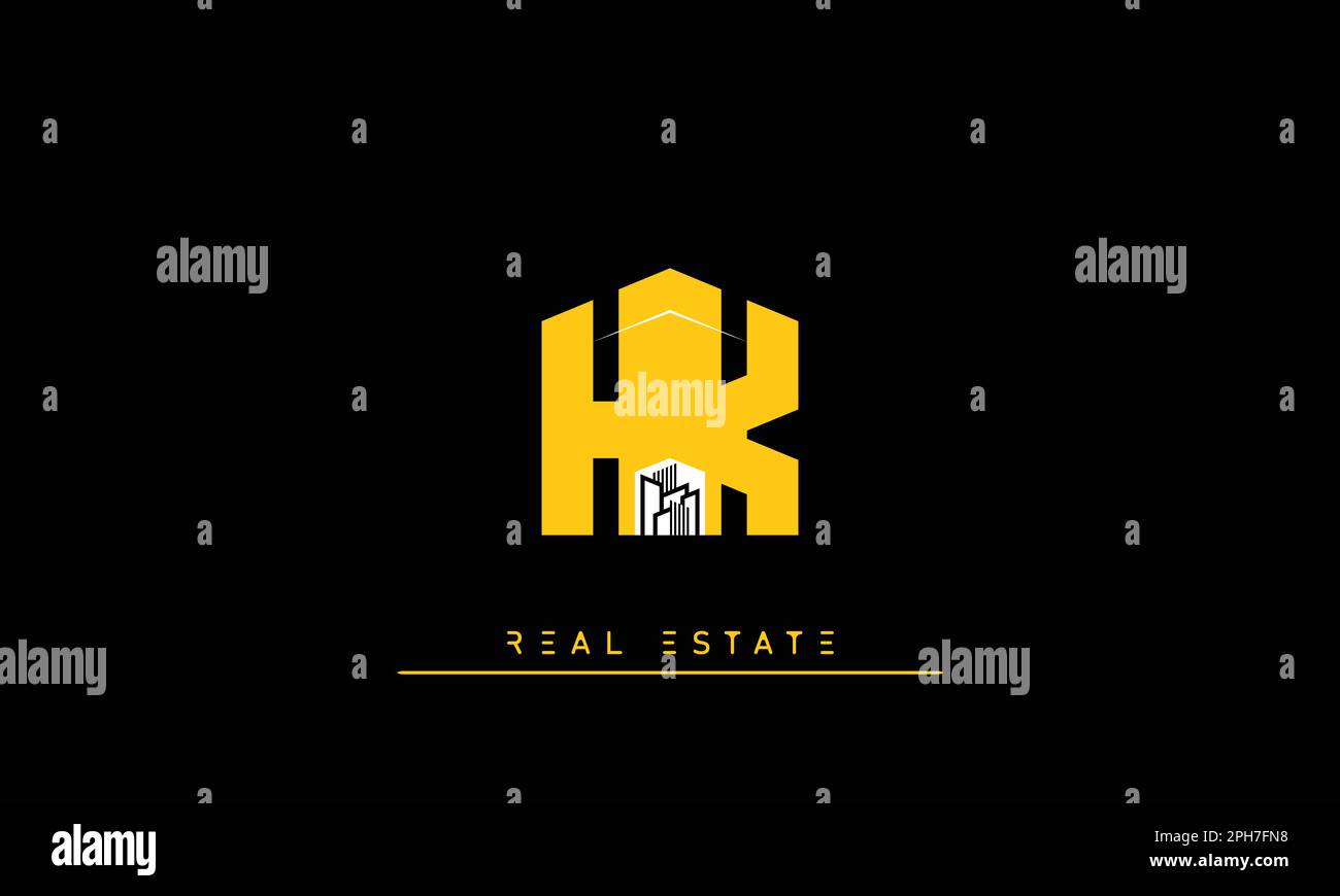 Immobilienbriefe Initialen Monogramm Logo HK , KH Stock Vektor
