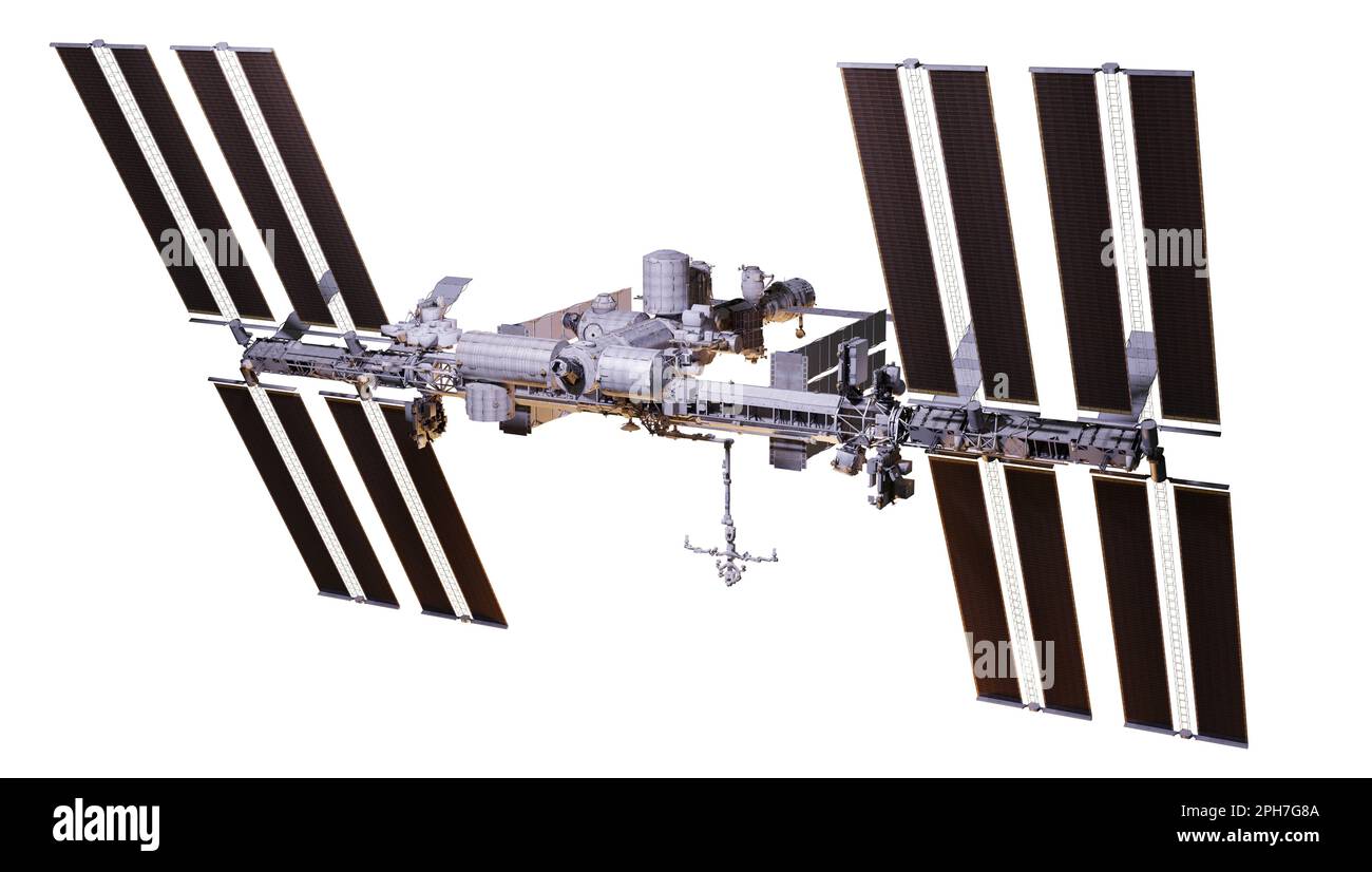 Internationale Raumstation Isoliert. 3D-Rendering Stockfoto