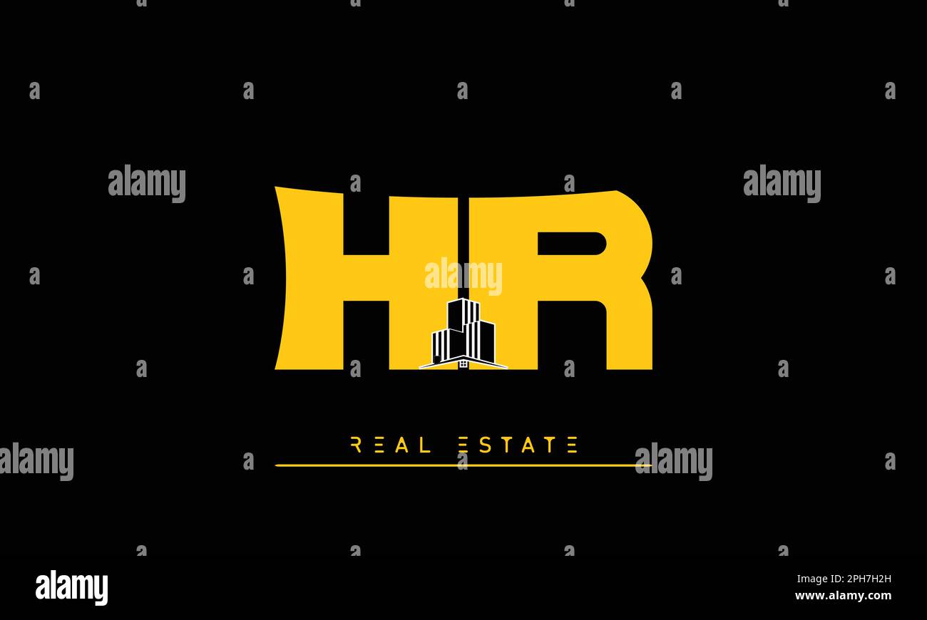 Immobilienbriefe Initialen Monogramm Logo HR , RH Stock Vektor