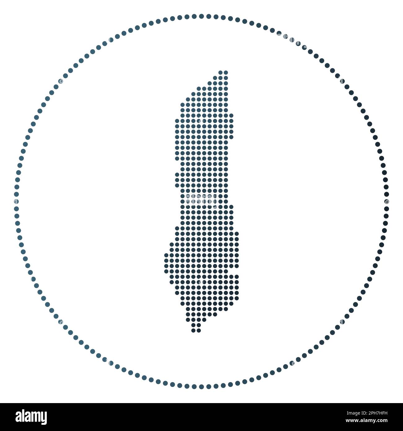 Grand Turk Island Digitalabzeichen. Gepunktete Karte von Grand Turk Island im Kreis. Techniksymbol mit Punkten mit Farbverlauf. Authentische Vektorillustration. Stock Vektor