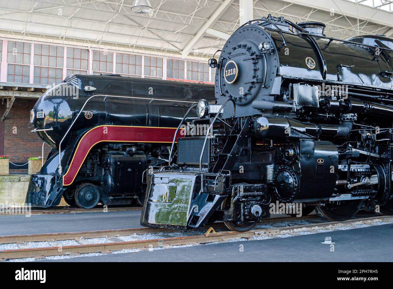 Virginia Roanoke Museum of Transportation, Ausstellung zur Geschichte, Sammlung von Lokomotiven, Zug, Zug, Triebwerke, Stockfoto
