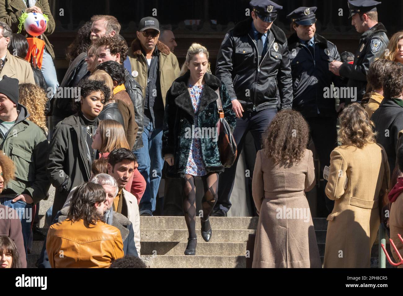 New York, Usa. 26. März 2023. Lady Gaga wird vor Ort beim Drehort des „Joker: Folie a Deux“ vom New York County Supreme Court in New York City gesehen. Kredit: SOPA Images Limited/Alamy Live News Stockfoto