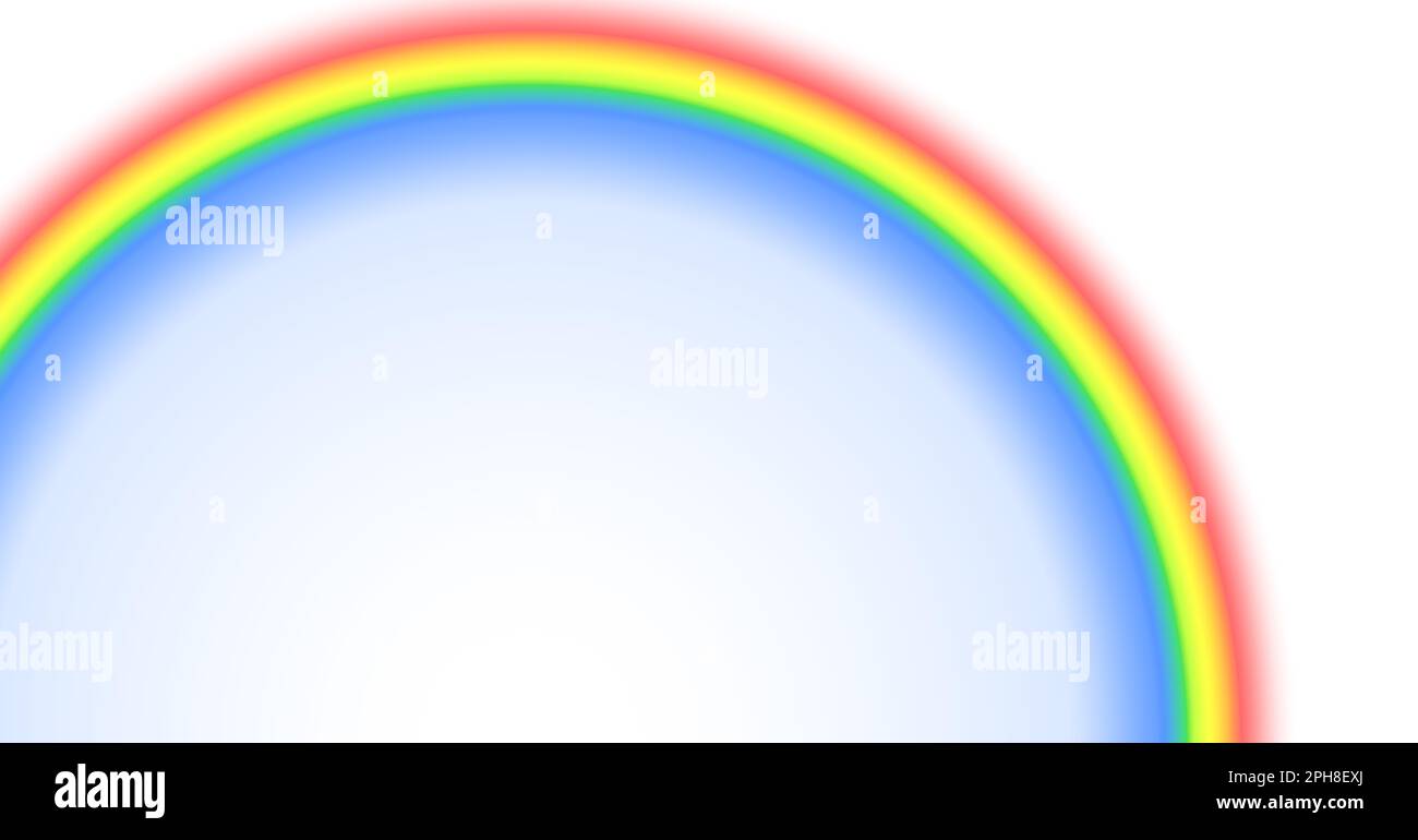 Computergeneriertes Regenbogenbild isoliert auf weißem Hintergrund. Stockfoto