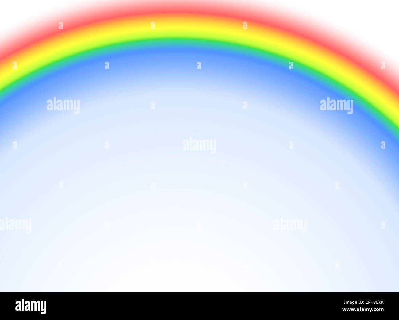 Computergeneriertes Regenbogenbild isoliert auf weißem Hintergrund. Stockfoto