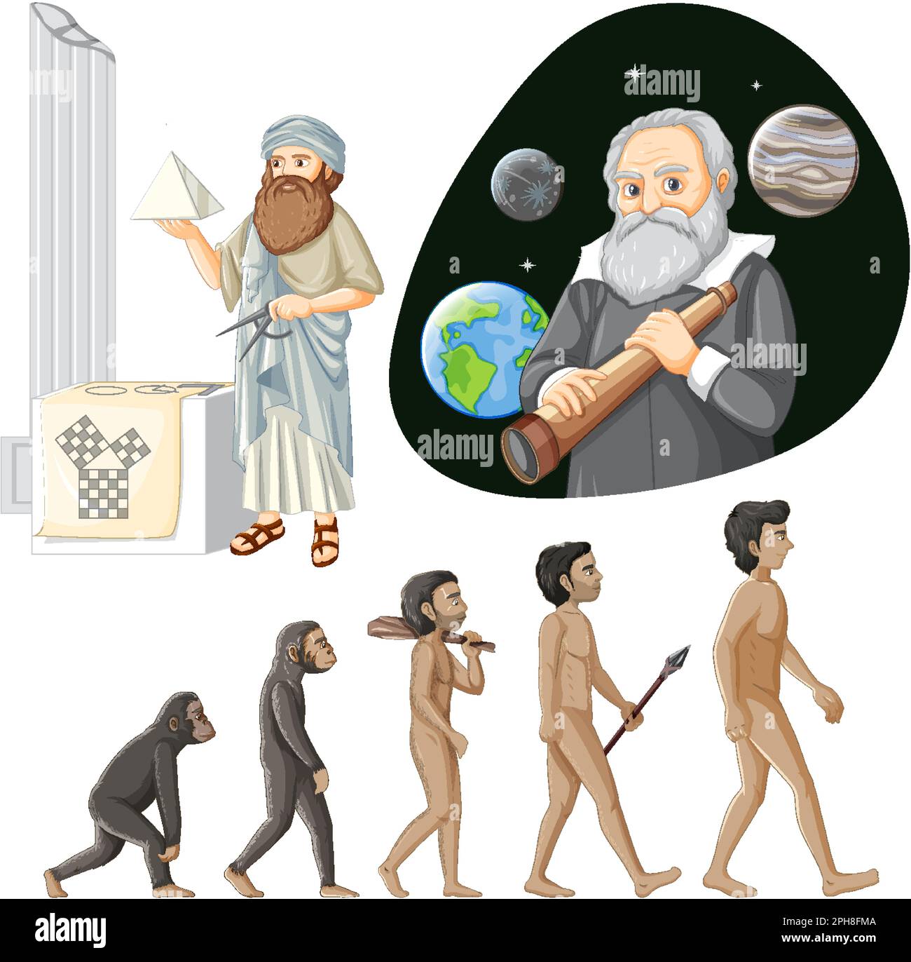 Illustration der berühmten Person in der Wissenschaft Stock Vektor