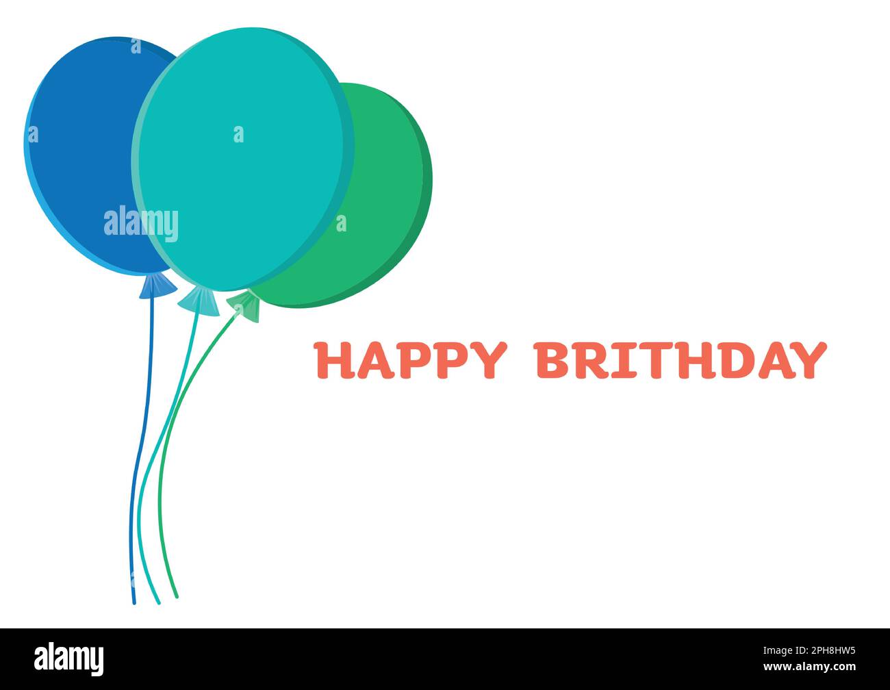 Luftballons bunte Geburtstag oder Party mit Text Happy Birthday orange Hintergrund Vektorgrafik Stock Vektor