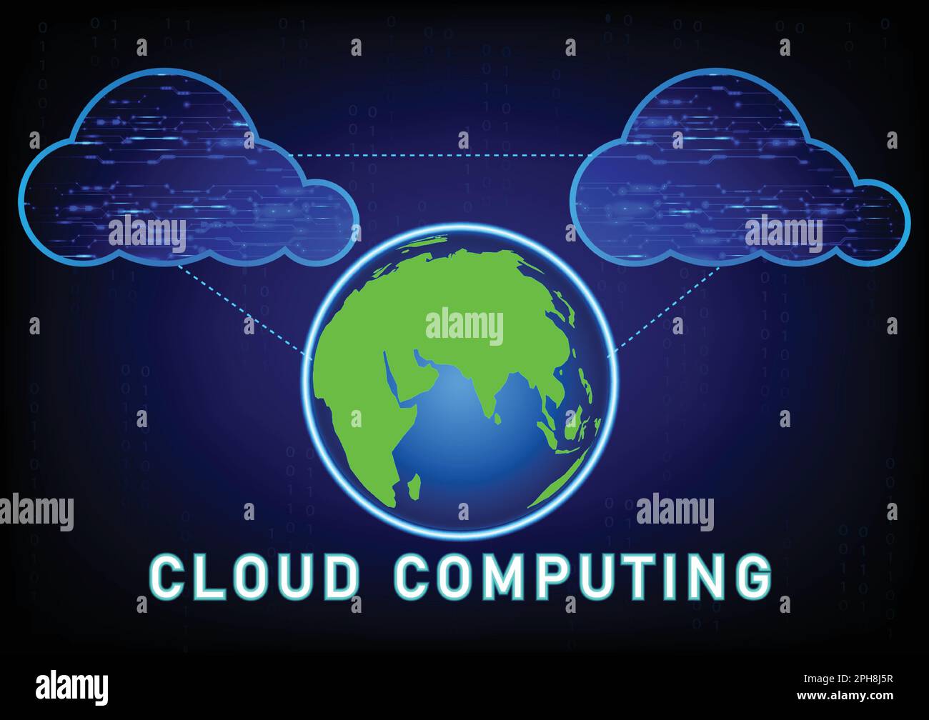 Cloud-Computing-Konzept mit Globe-Konzept Cloud-Computing-Technologie Vektordarstellung Stock Vektor