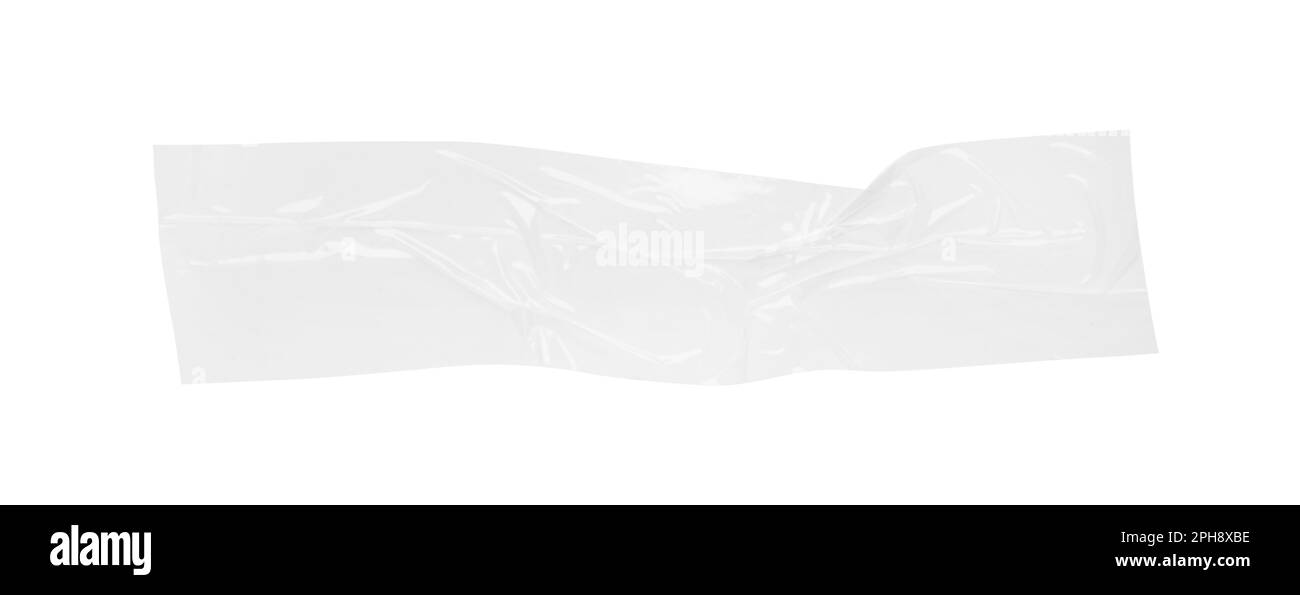 Transparentes Klebeband, isoliert auf weiß, Draufsicht Stockfoto