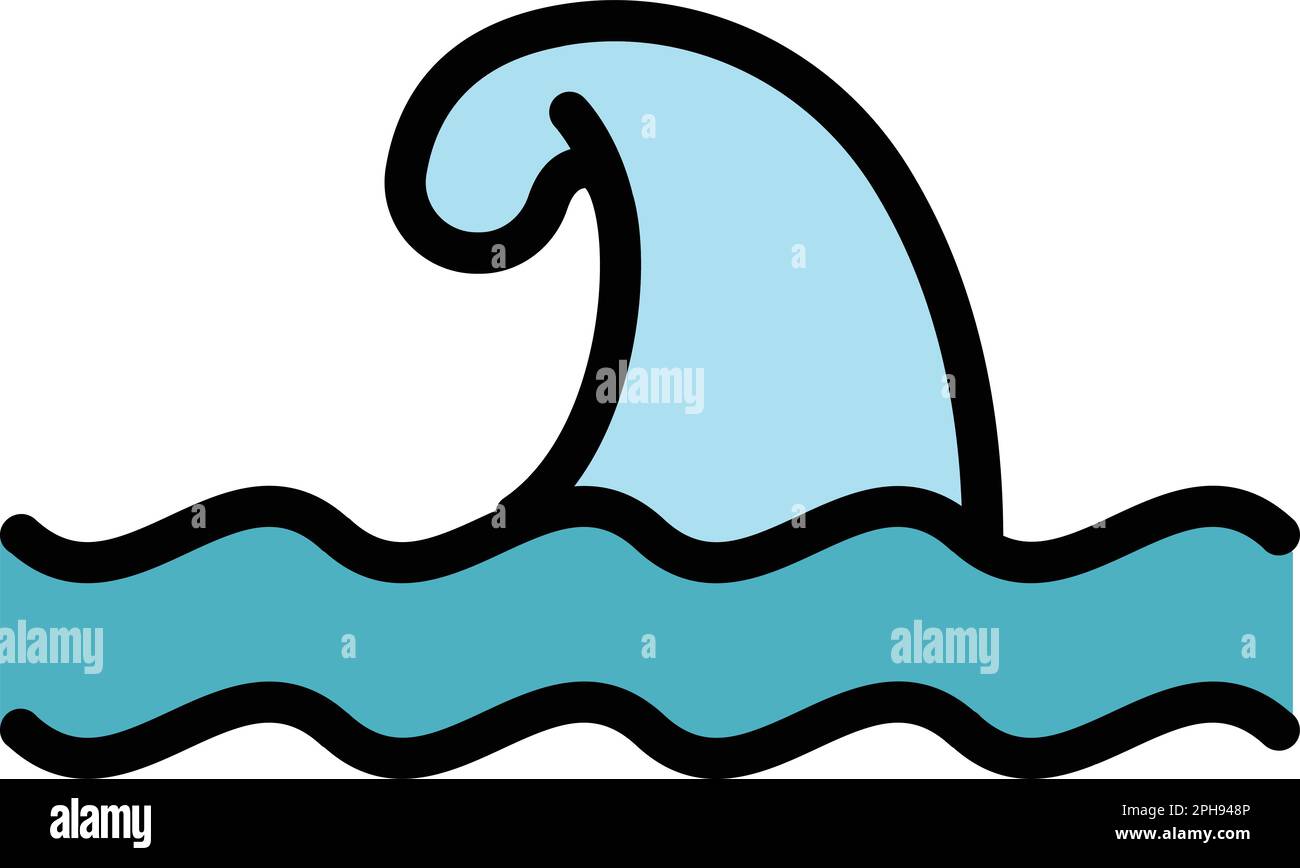 Symbol für Unterwasserorca. Kontur Unterwasser-Orca-Vektorsymbol für Webdesign isoliert auf weißem Hintergrund, flach Stock Vektor