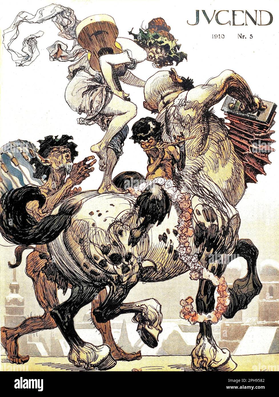 Heinrich Kley - Kunstwerke des Deutschen Kunstmagazins Jugend - 1910 Stockfoto