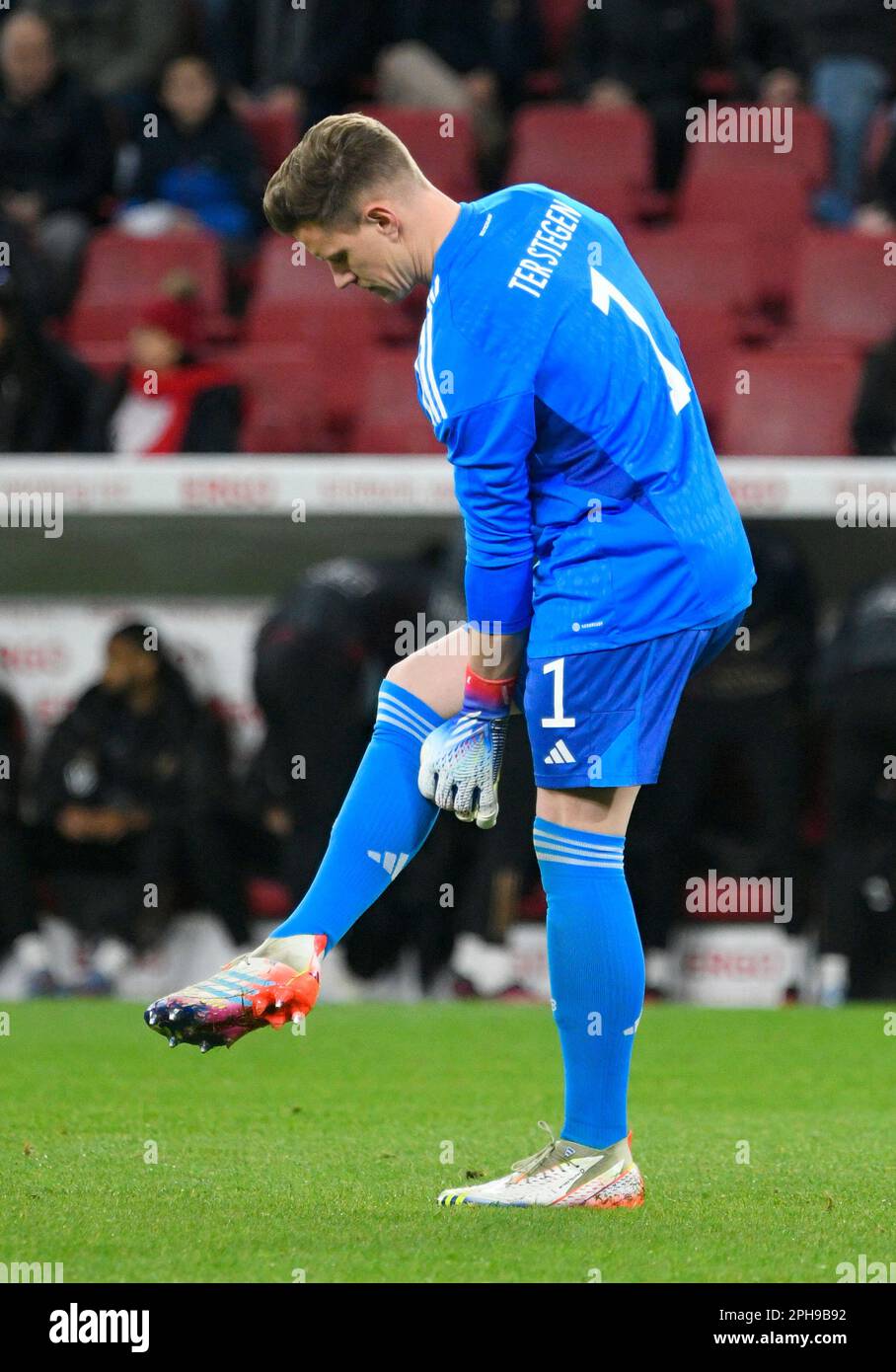 MEWA-Arena Mainz 25,4.2023, Fußball: Internationales Freundschaftsspiel Deutschland (GER) (weiß) vs. PERU (PER) (rot) - Andre Ter Stegen (GER) Stockfoto