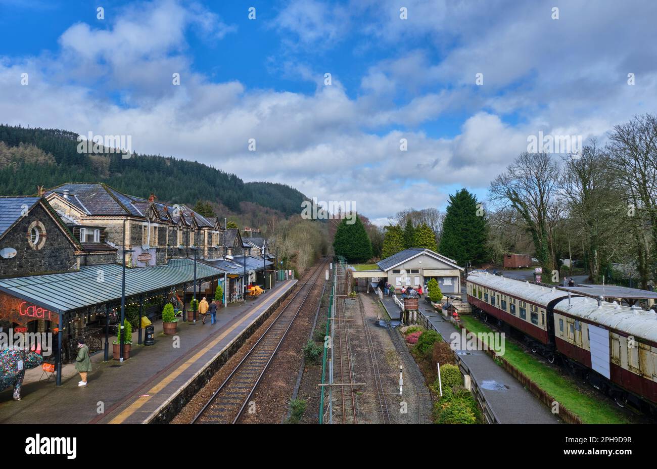 Bahnhof in Betws-y-Coed, Conwy, Snowdonia, Wales Stockfoto