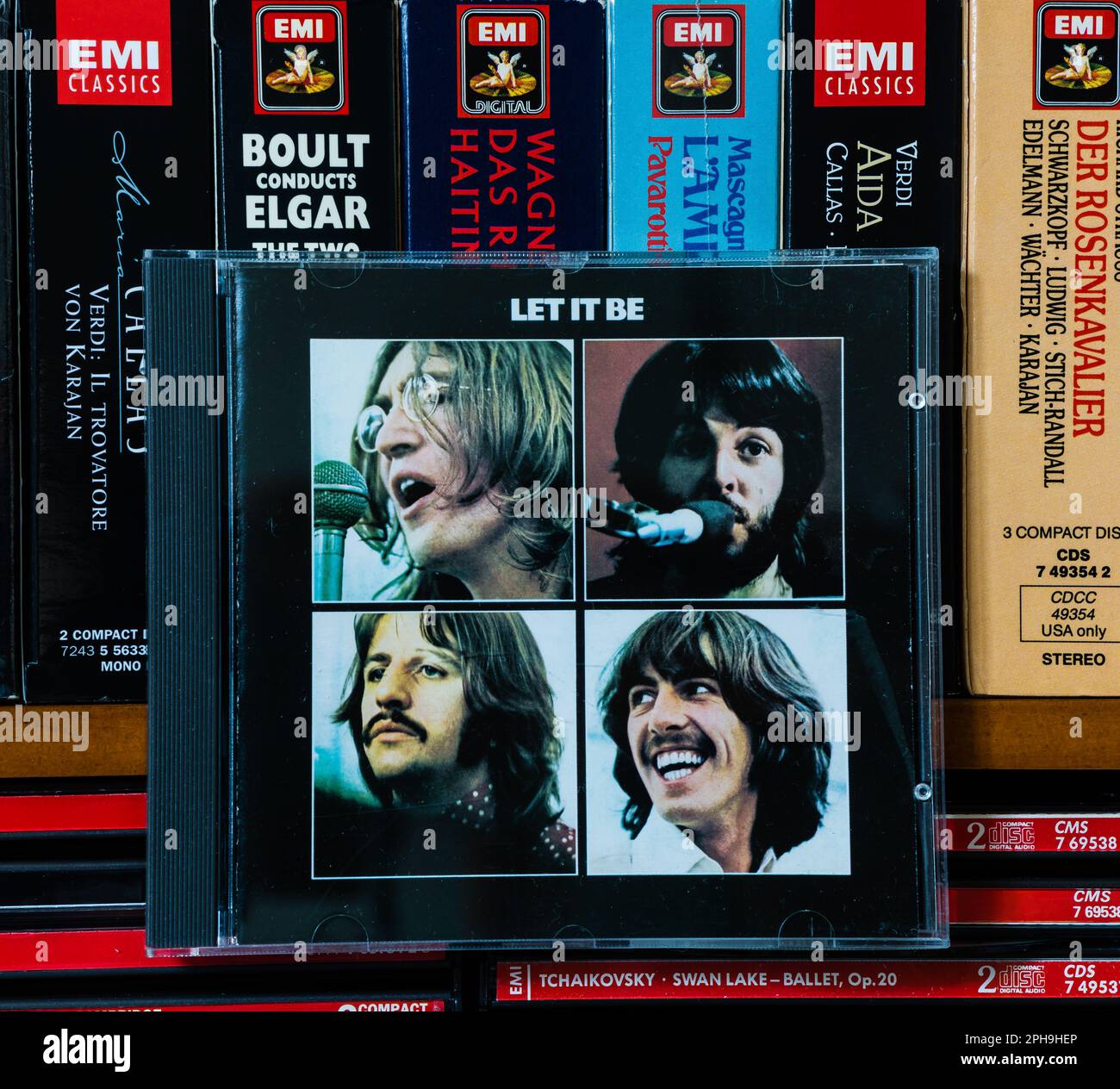 EMI CD Disc Inlay - die Beatles - LASS ES SEIN. Stockfoto