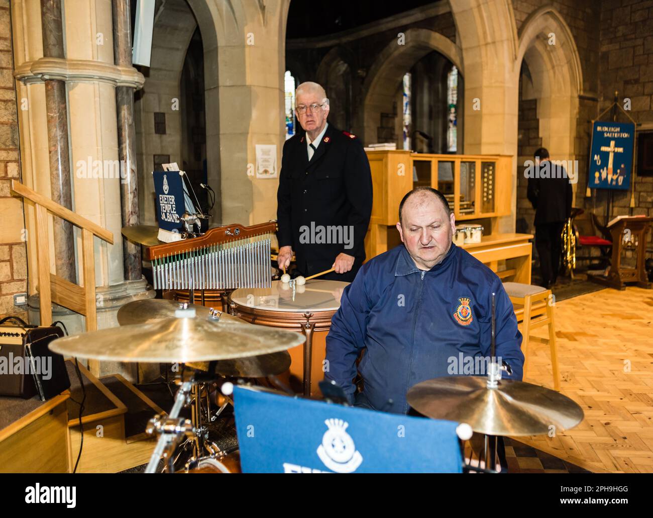 Exeter Temple Salvation Army Frühlingskonzert in St. Peters, Budleigh Salterton. Stockfoto