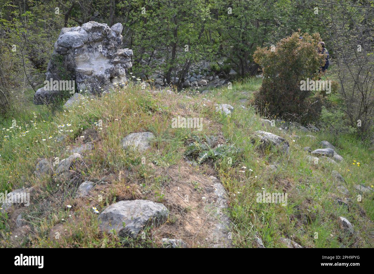 Griechenland, Thessalien, Larisa, Elassona_Flampouro Village_Old Watermill Area Stockfoto