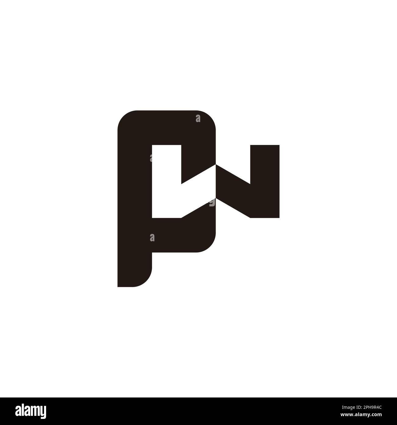 Vektor des geometrischen Logos der Buchstabenkurve Stock Vektor