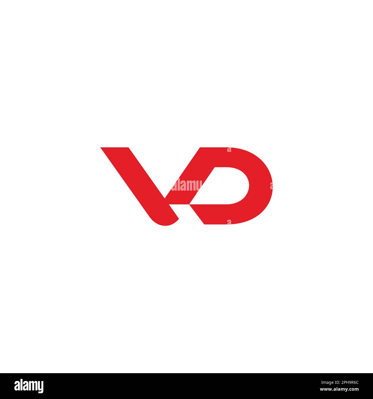 VD-Buchstaben Kurve einfacher geometrischer Logovektor Stock Vektor