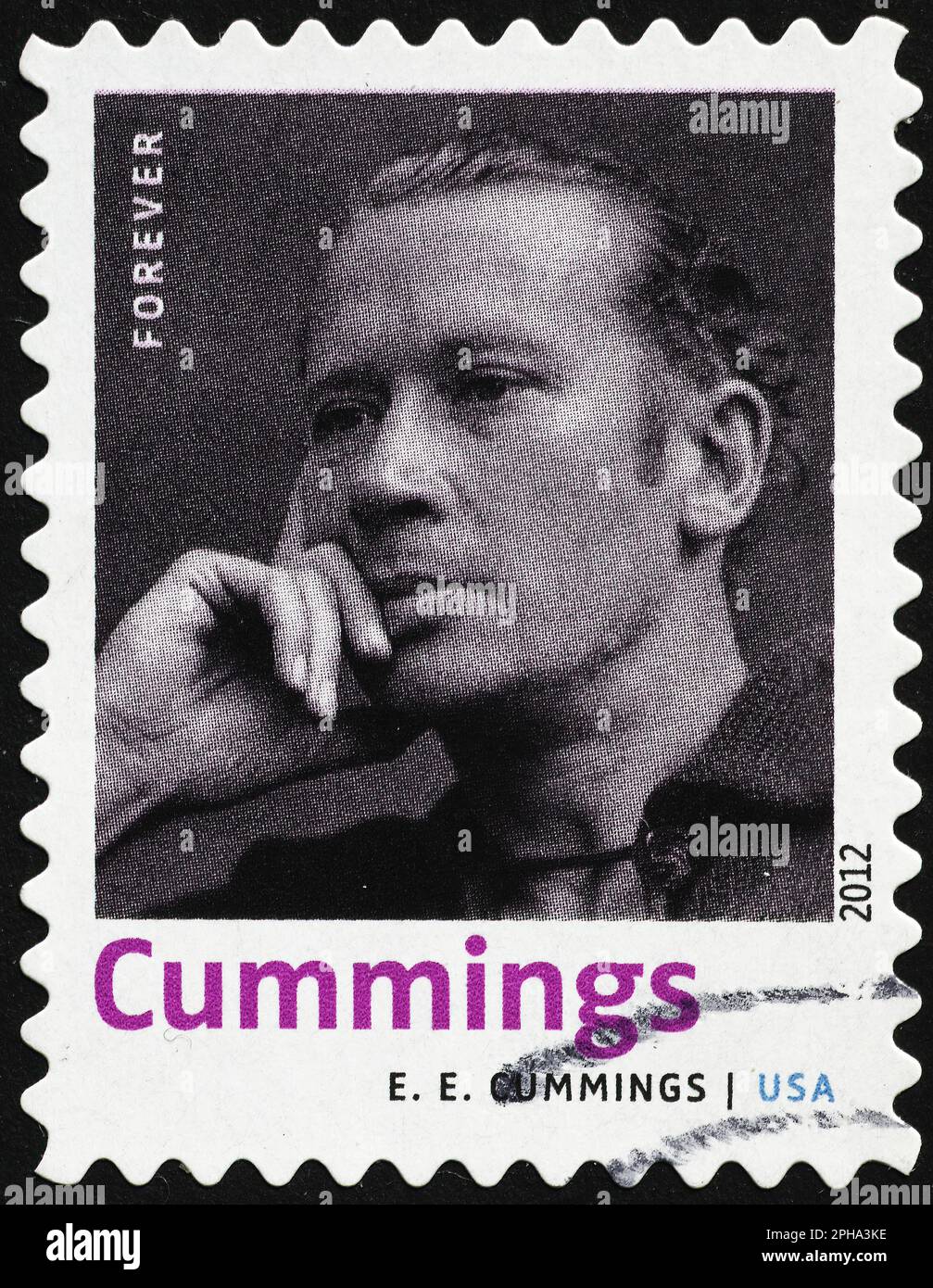 E. E. Cummings auf amerikanischer Briefmarke Stockfoto