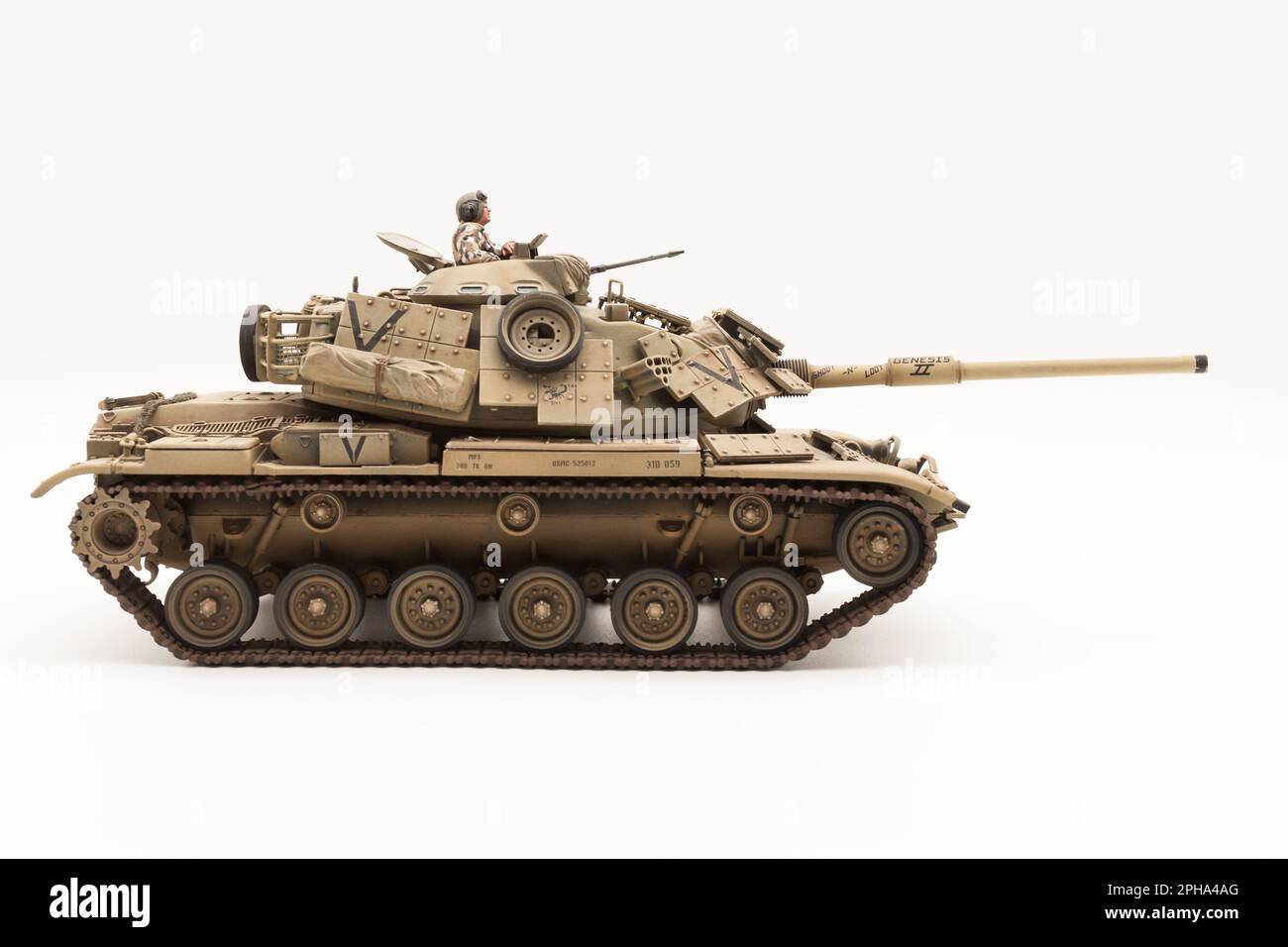 Operation Desert Storm USMC M60A1 Hauptschlachttank Patton mit reaktiver Rüstung, 1 35 Tamiyta Scale Modell Stockfoto