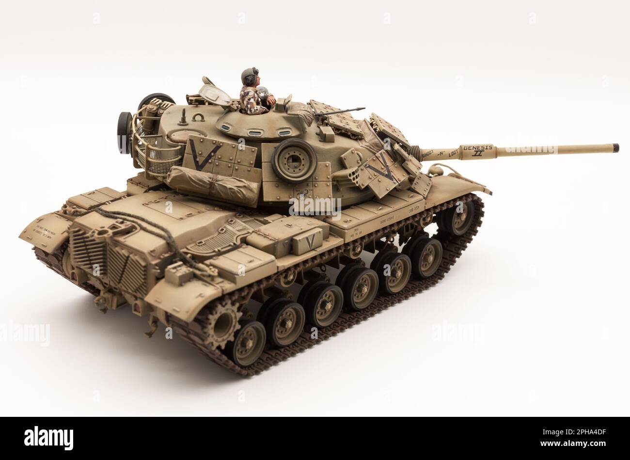Operation Desert Storm USMC M60A1 Hauptschlachttank Patton mit reaktiver Rüstung, 1 35 Tamiyta Scale Modell Stockfoto