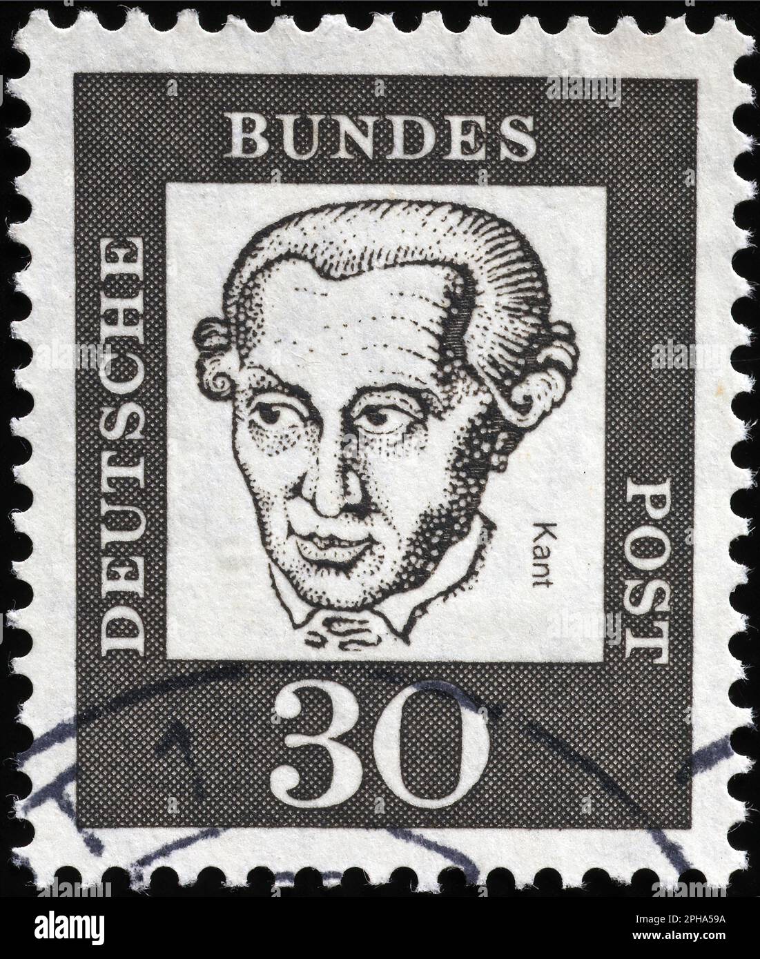Immanuel-Kant-Porträt auf altdeutscher Briefmarke Stockfoto