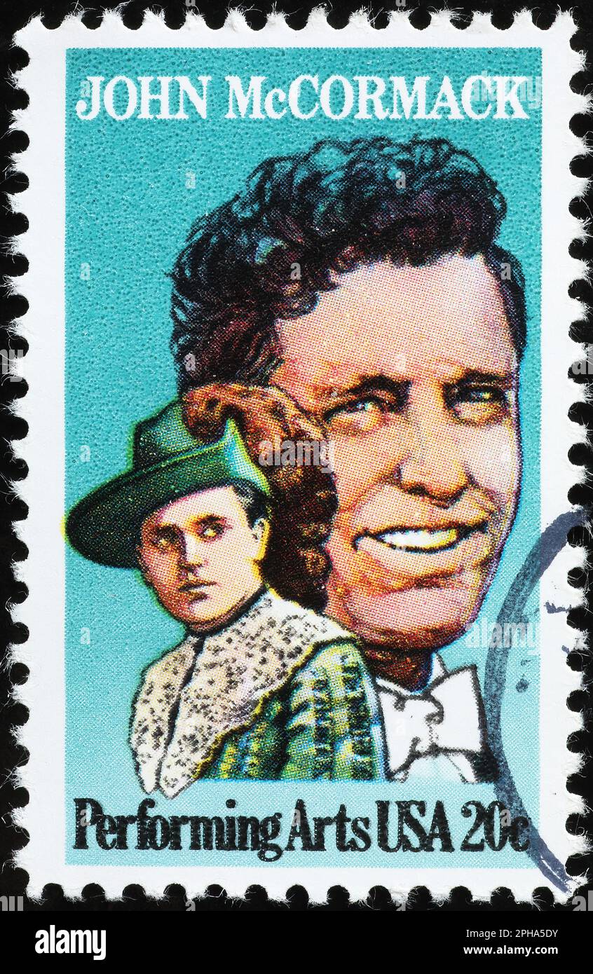 John McCormack auf amerikanischer Briefmarke Stockfoto