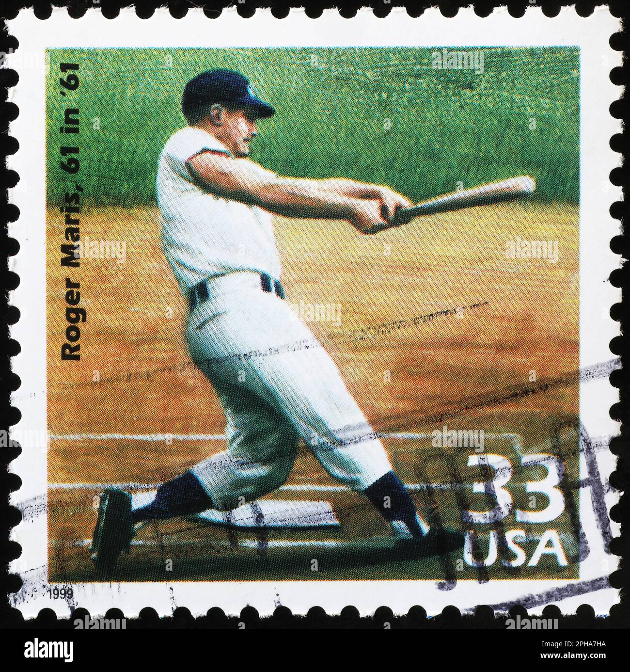 Roger Maris' Rekord wurde auf amerikanischer Briefmarke gefeiert Stockfoto