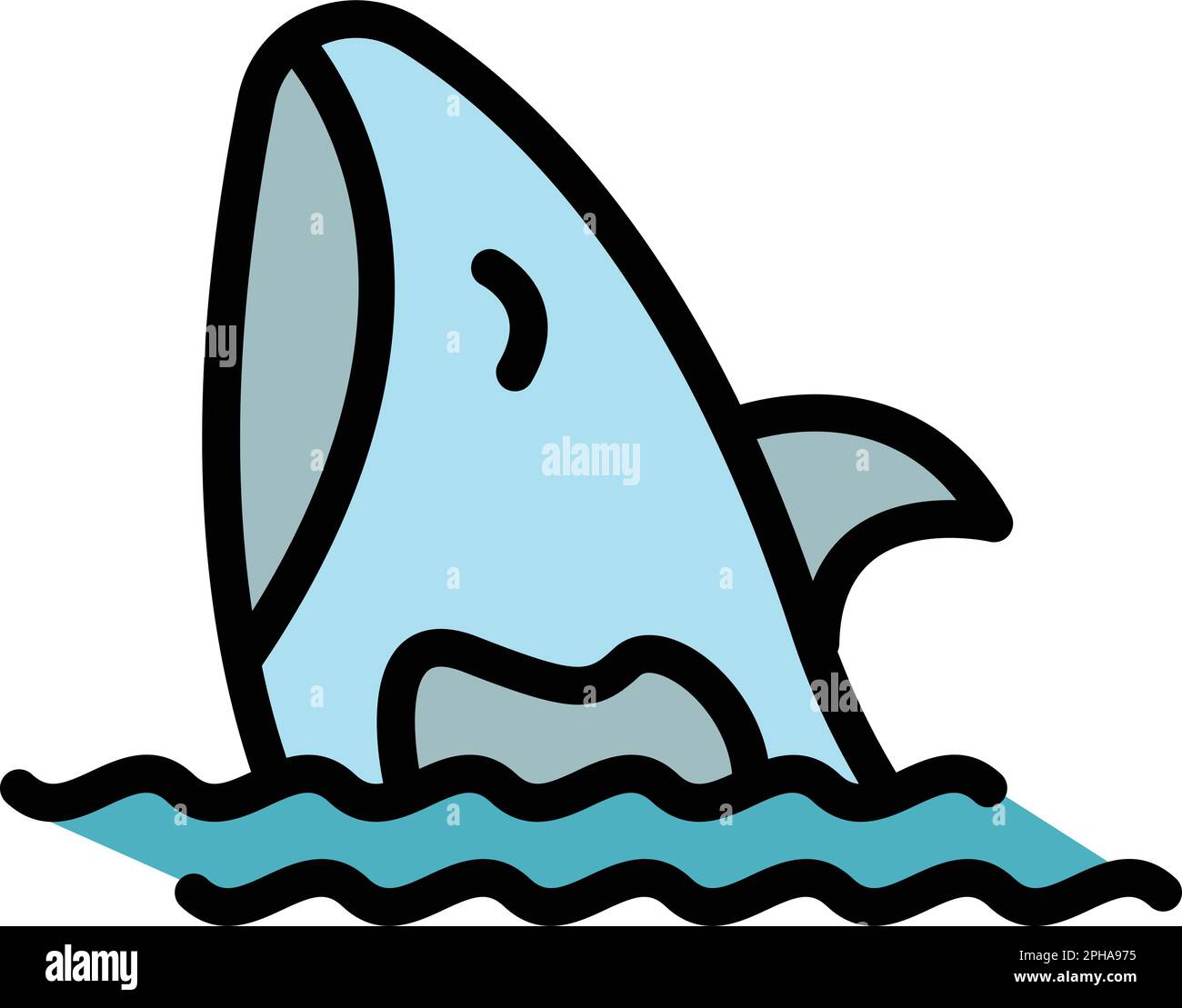 Symbol für aquatische Orca-Killer. Umriss des Vektorsymbols für den aquatischen Orca-Killer für das Webdesign isoliert auf weißem Hintergrund Stock Vektor