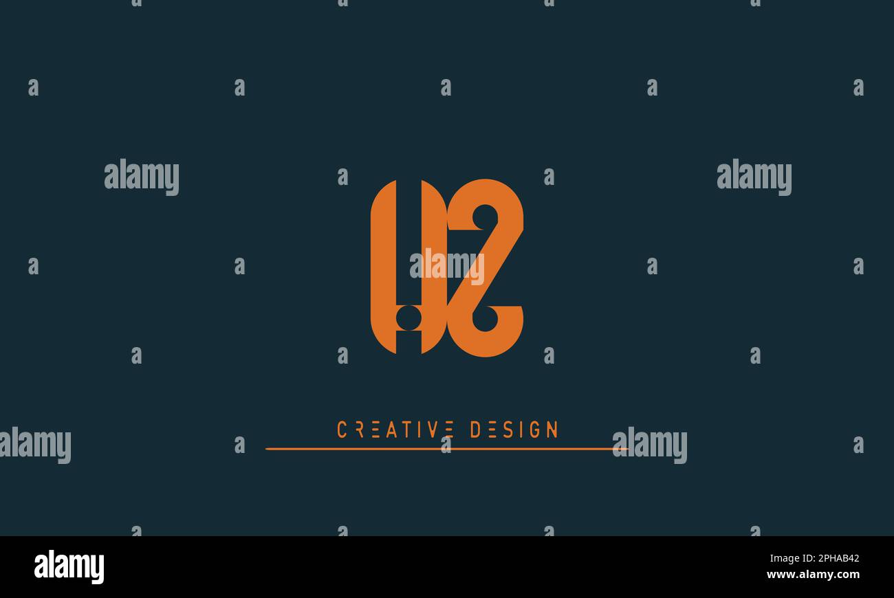 Alphabet Buchstaben Initialen Monogramm Logo HZ , ZH Stock Vektor
