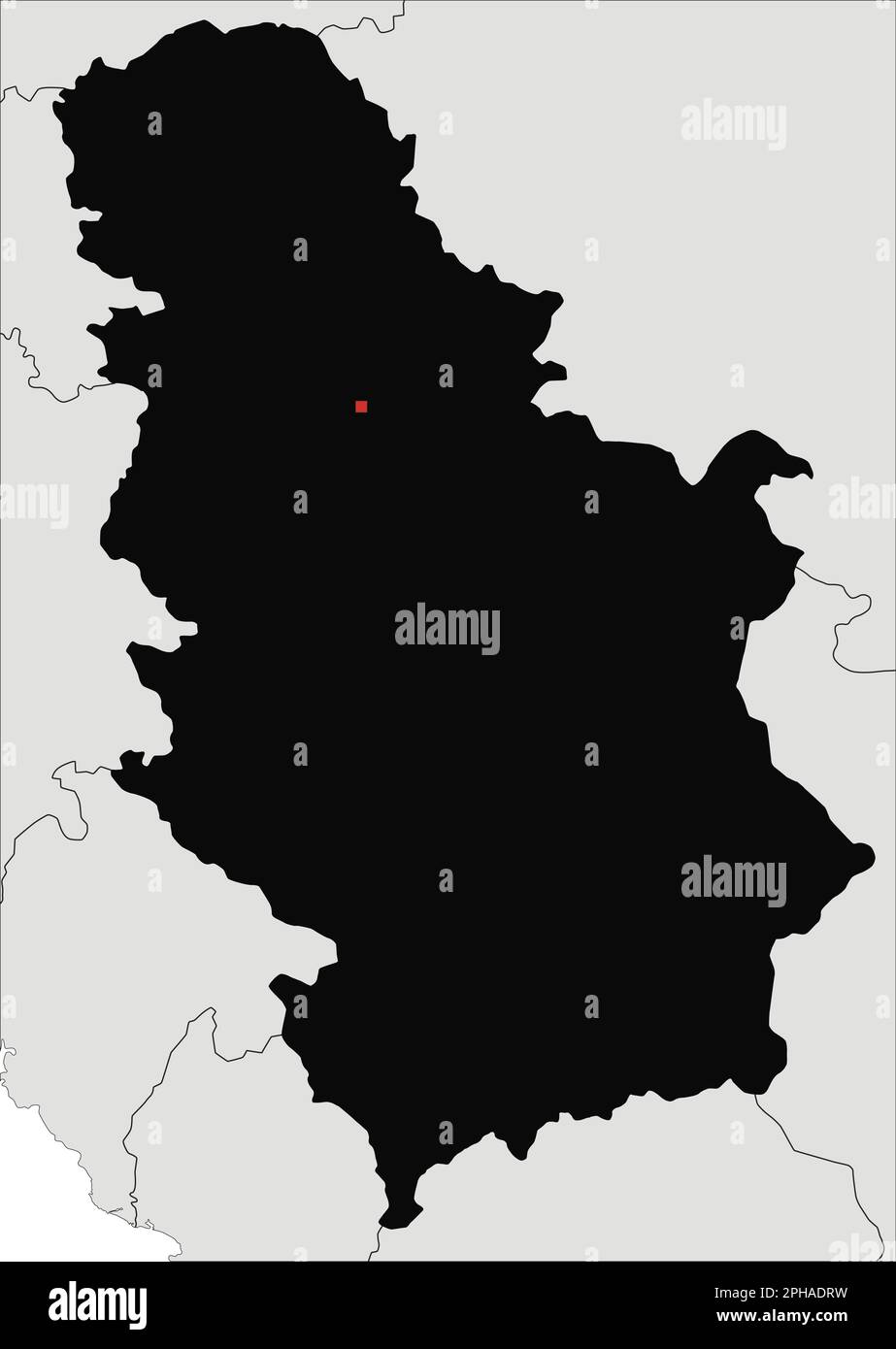 Sehr detaillierte Karte der Serbien Silhouette. Stock Vektor