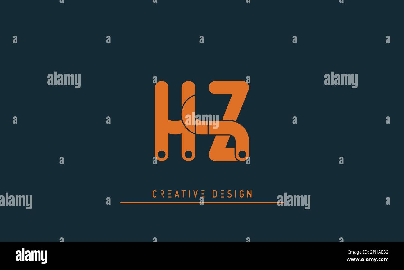 Alphabet Buchstaben Initialen Monogramm Logo HZ , ZH Stock Vektor