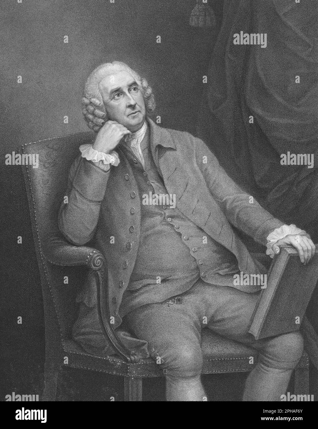 Portrait des ehrenwerten Charles Pratt, 1. Earl Camden, Lordkanzler - 1795 - Francesco Bartolozzi - KENNENGELERNT Stockfoto