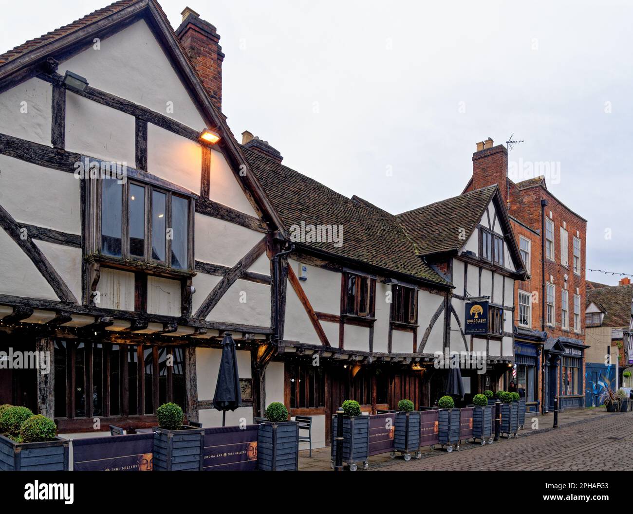 Friar Street in Worcester, Worcestershire, England, Vereinigtes Königreich - 28. Januar 2023. Stockfoto