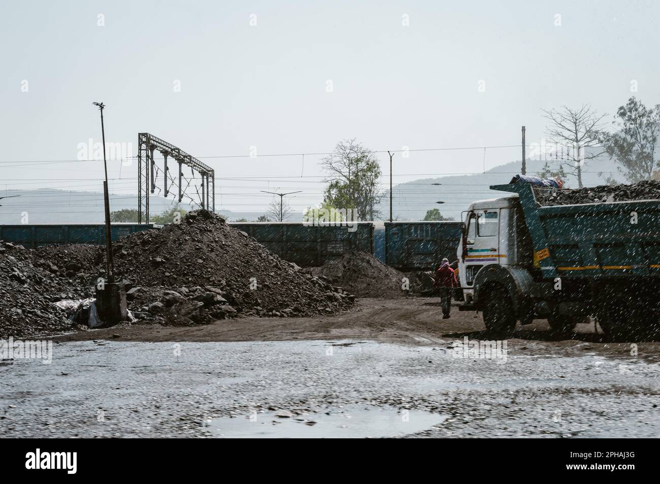 Eine Kohleladestelle in Ramgarh Jharkhand Indien, Südasiatisch-pazifischer Raum Stockfoto