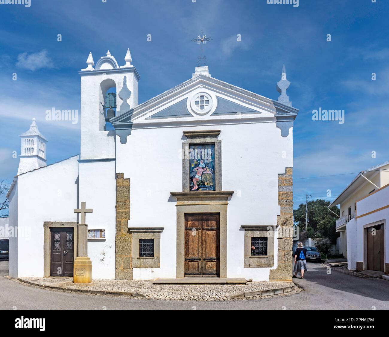 Die Kirche St. Amaro in Estoi, Portugal. Es ist ein Beispiel für paläo-christliche Architektur und kann bis ins 5. Jahrhundert zurückreichen. Stockfoto